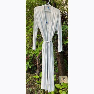 NWOT Light Gray Jersey Knit Maternity Nightgown and Robe Size Large